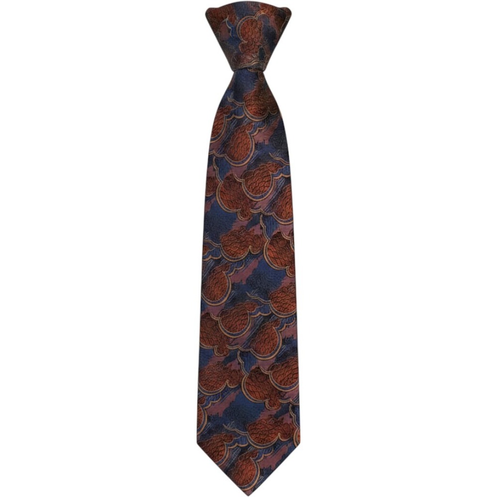 Valentino Rudy Necktie Men OS Blue Orange Silk Abstract Paisley Italian Design